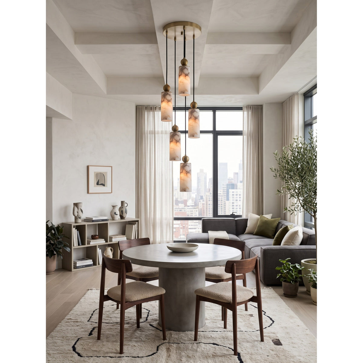 Radilum Harlin Alabaster Cluster Chandelier