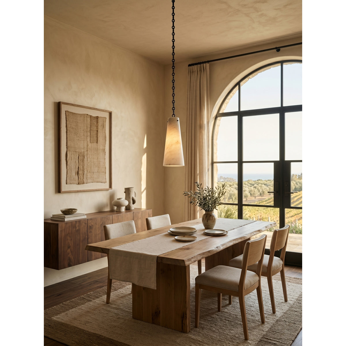 Radilum Cascade Chain Alabaster Chandelier