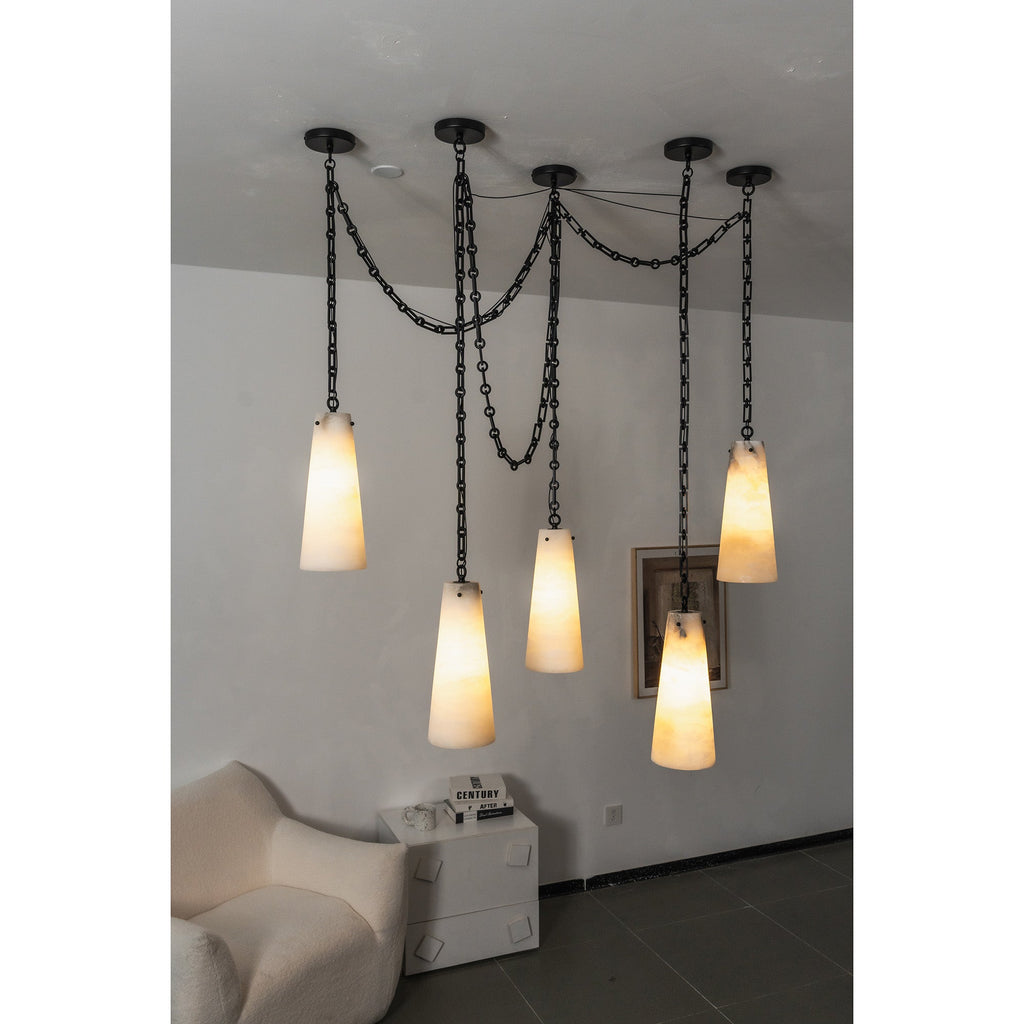 Radilum Cascade Chain Alabaster Chandelier