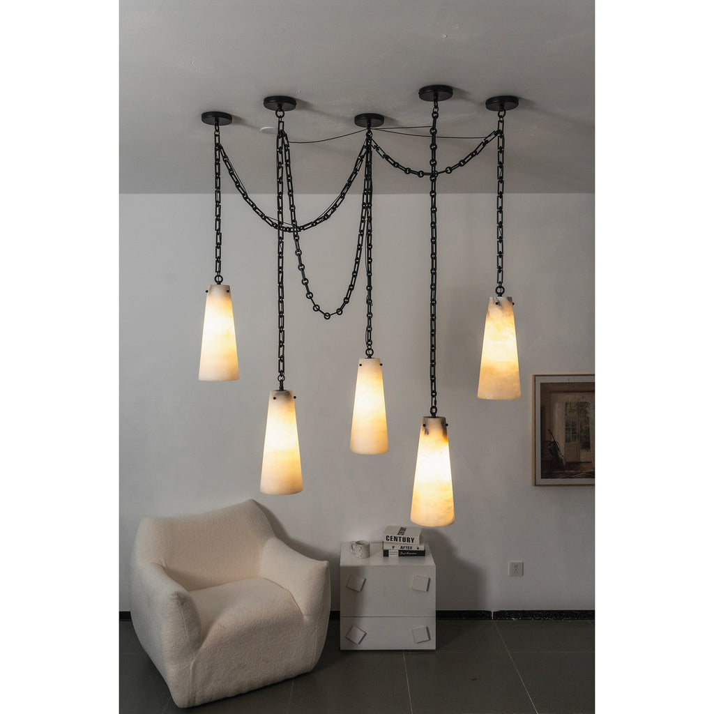 Radilum Cascade Chain Alabaster Chandelier