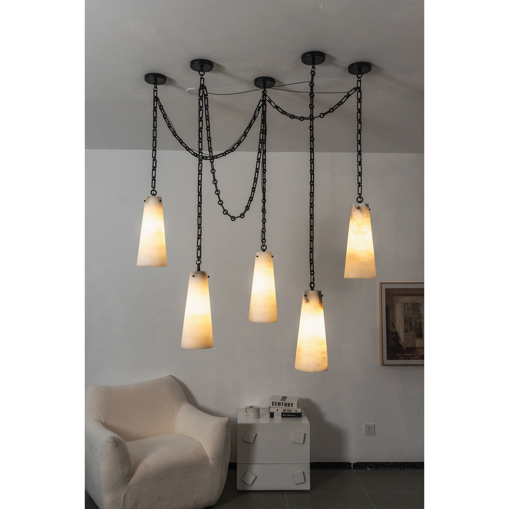 Radilum Cascade Chain Alabaster Chandelier