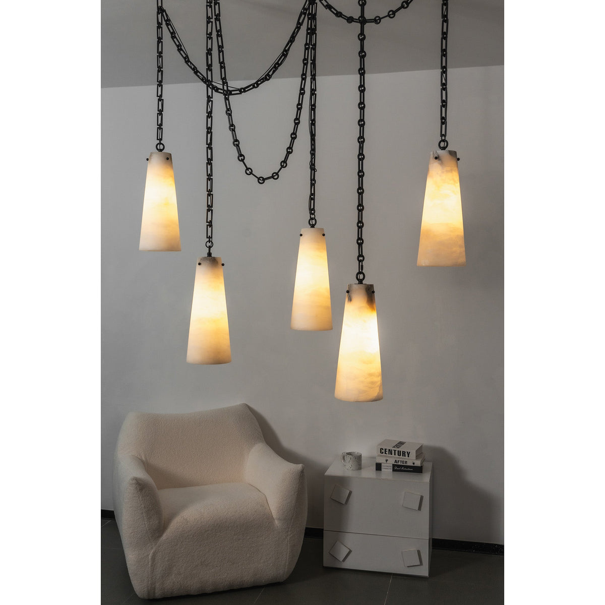 Radilum Cascade Chain Alabaster Chandelier