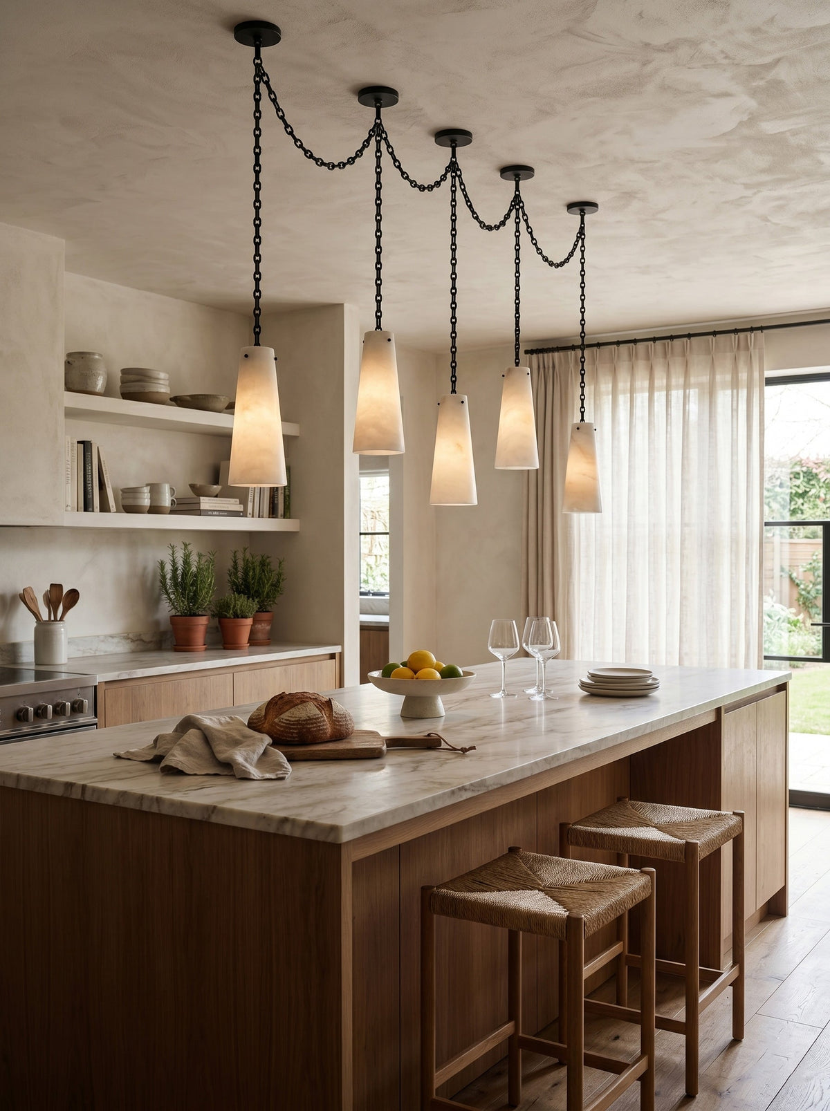 Radilum Cascade Chain Alabaster Chandelier