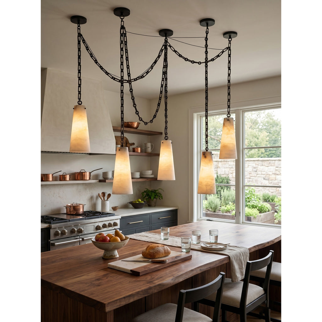 Radilum Cascade Chain Alabaster Chandelier