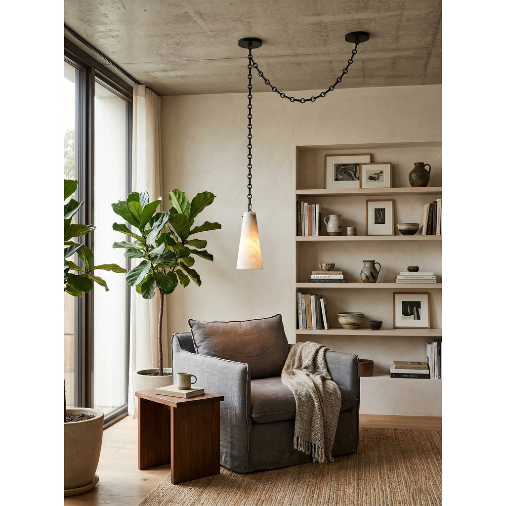 Radilum Cascade Chain Alabaster Chandelier