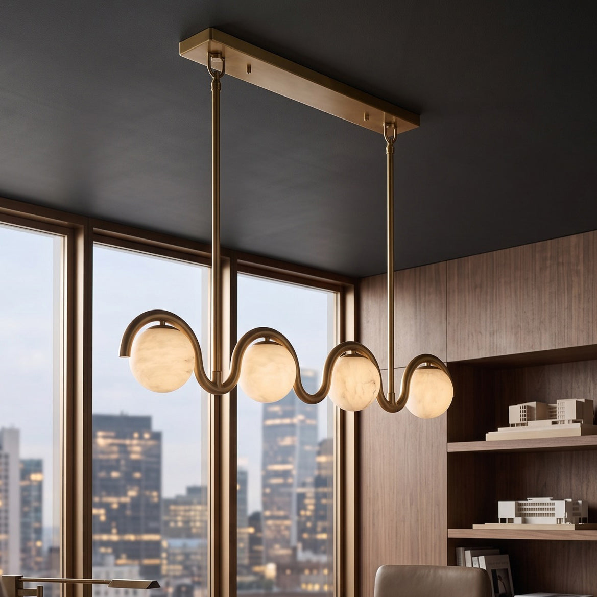 Radilum Lenox Alabaster Linear Chandelier