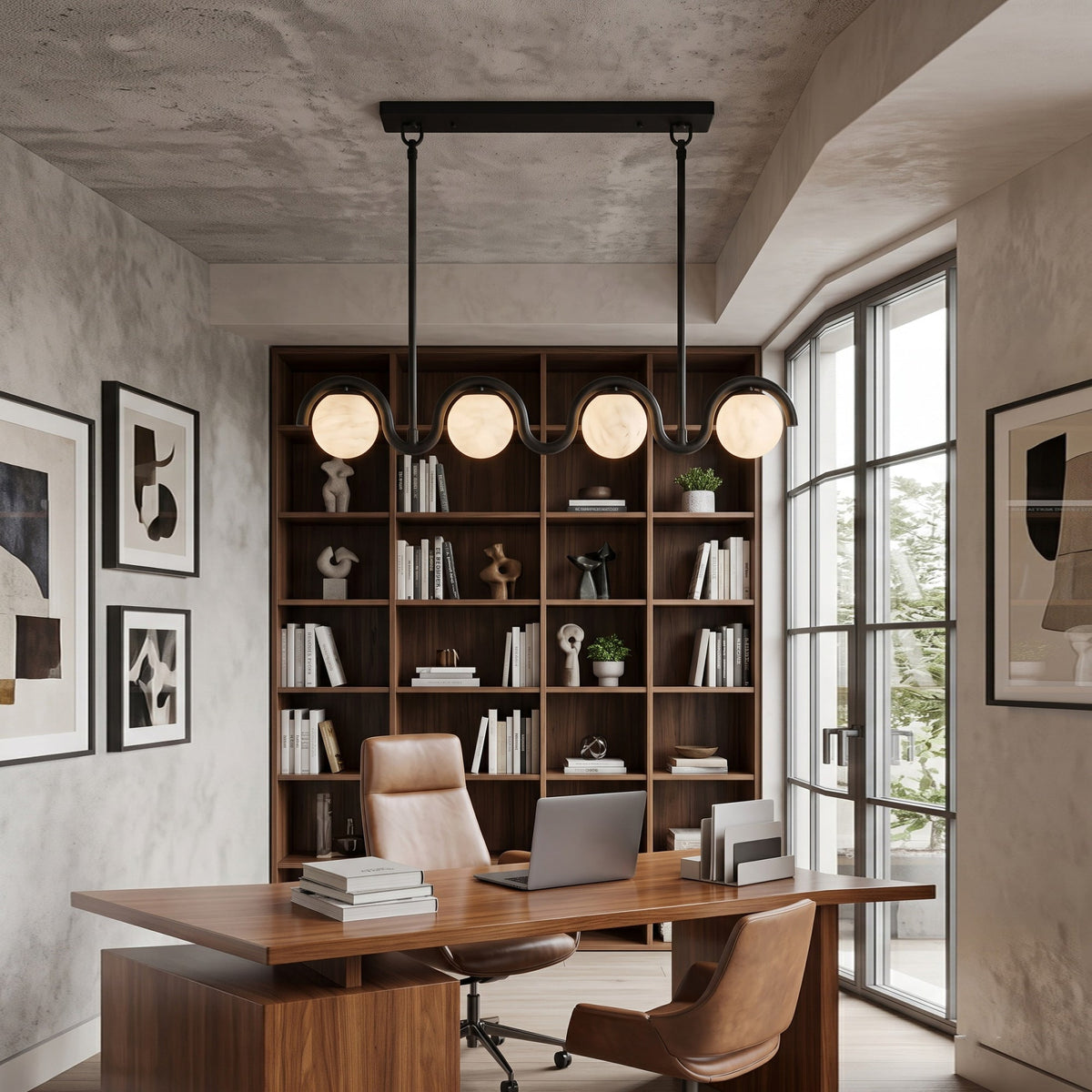 Radilum Lenox Alabaster Linear Chandelier