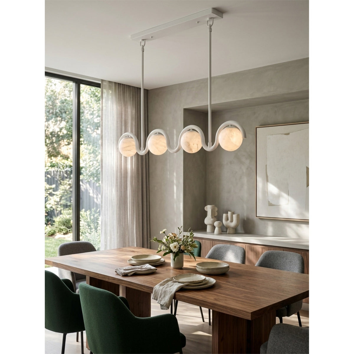 Radilum Lenox Alabaster Linear Chandelier