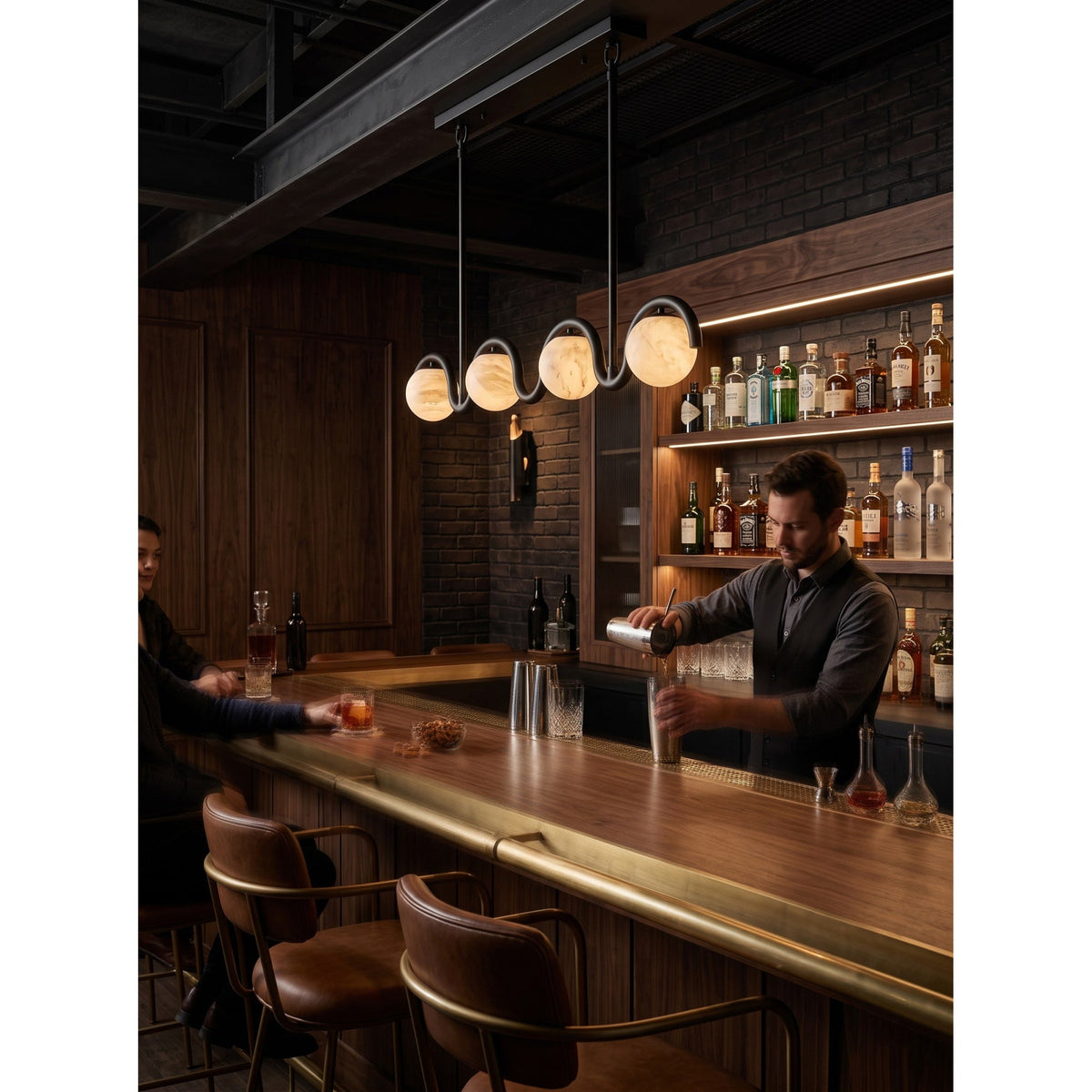 Radilum Lenox Alabaster Linear Chandelier