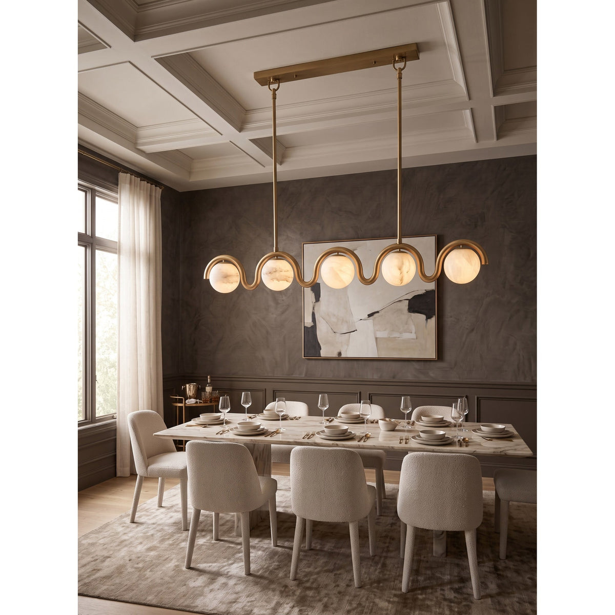 Radilum Lenox Alabaster Linear Chandelier