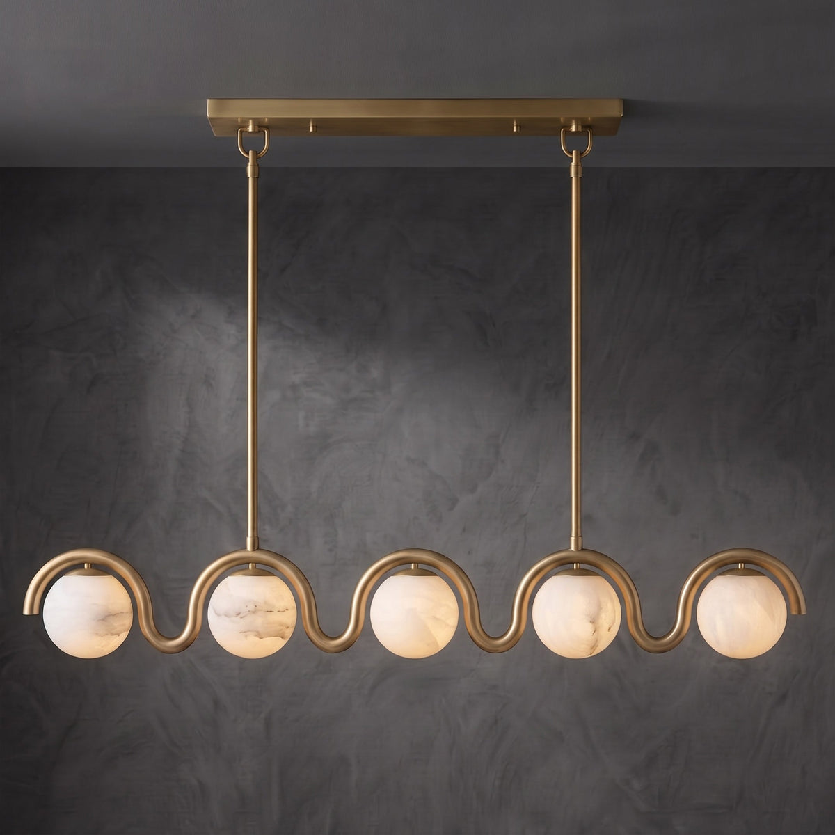 Radilum Lenox Alabaster Linear Chandelier