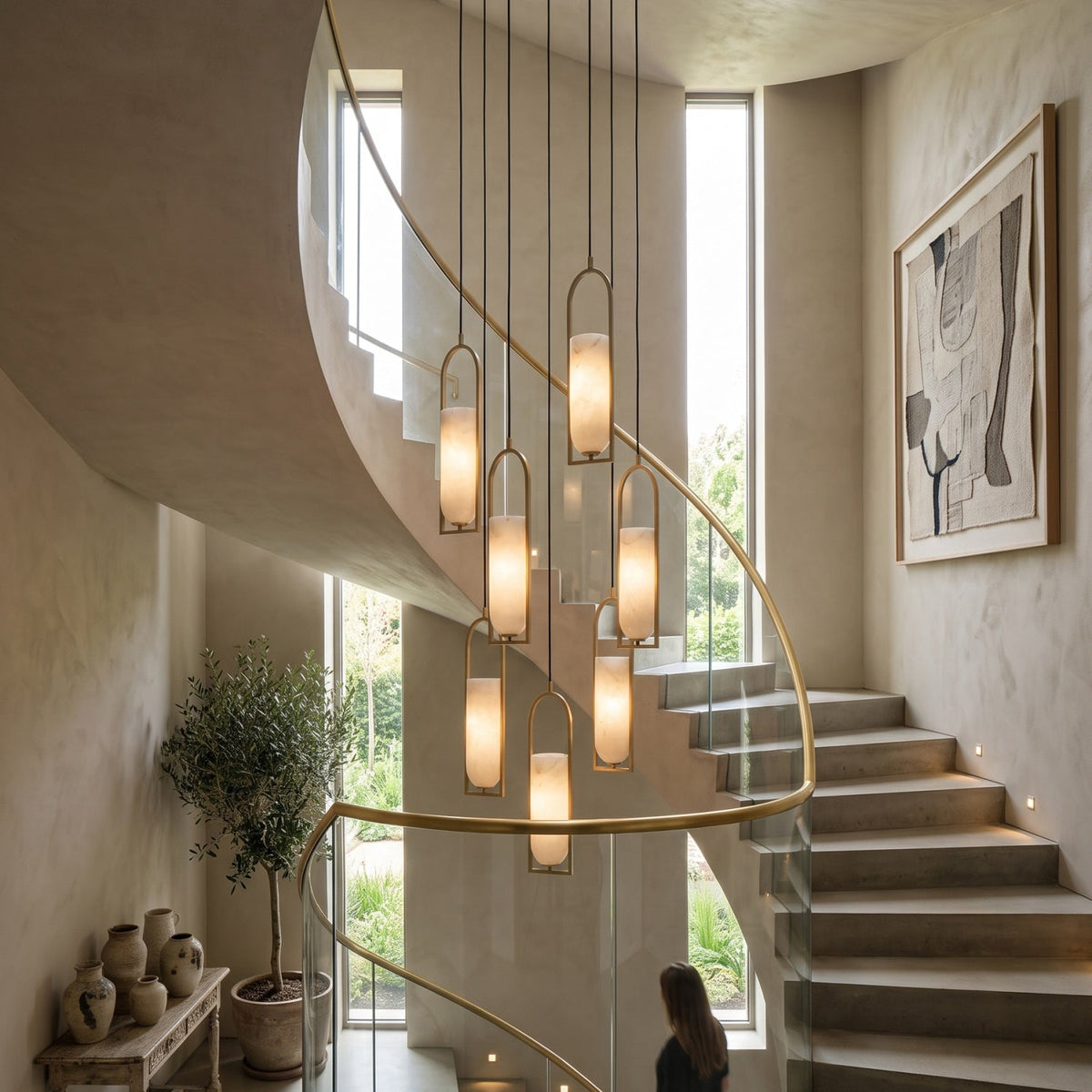 Radilum Melange Alabaster Chandelier