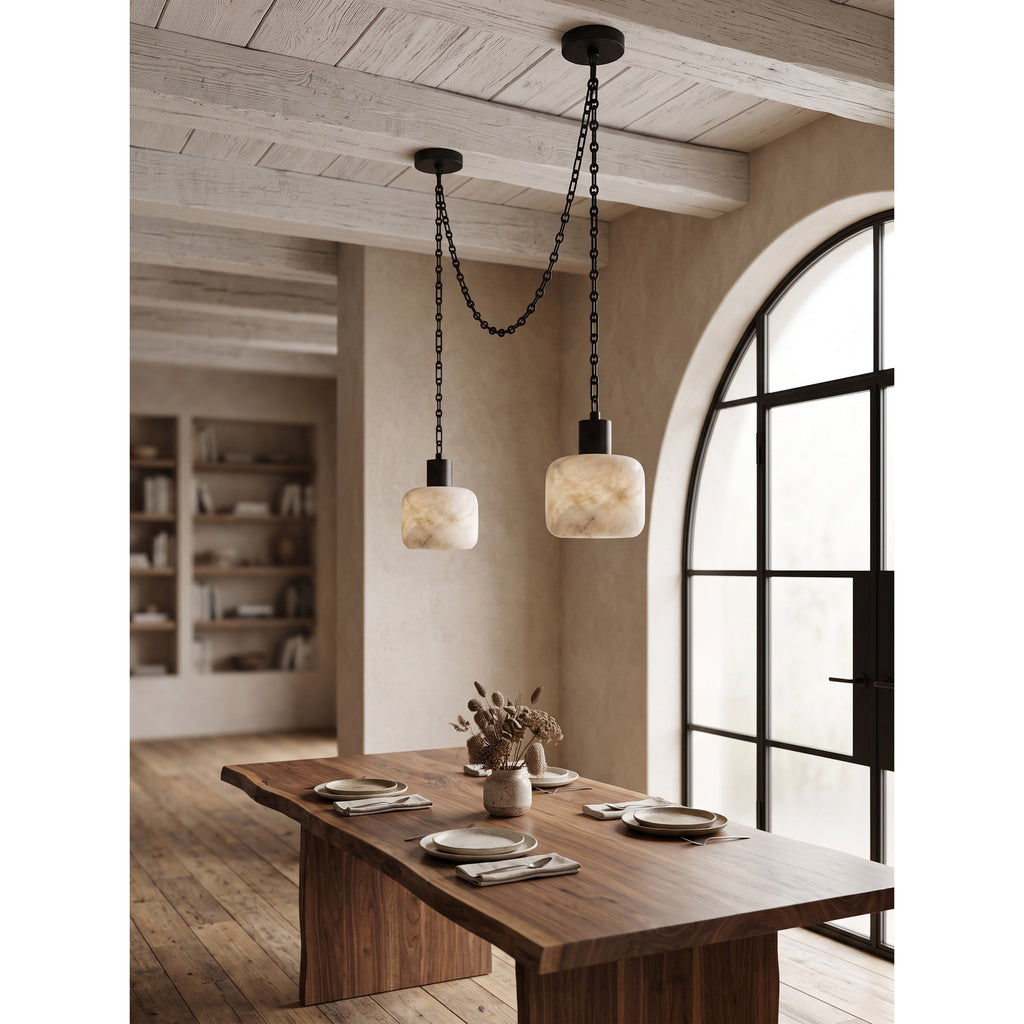 Radilum Column Alabaster Chain Chandelier
