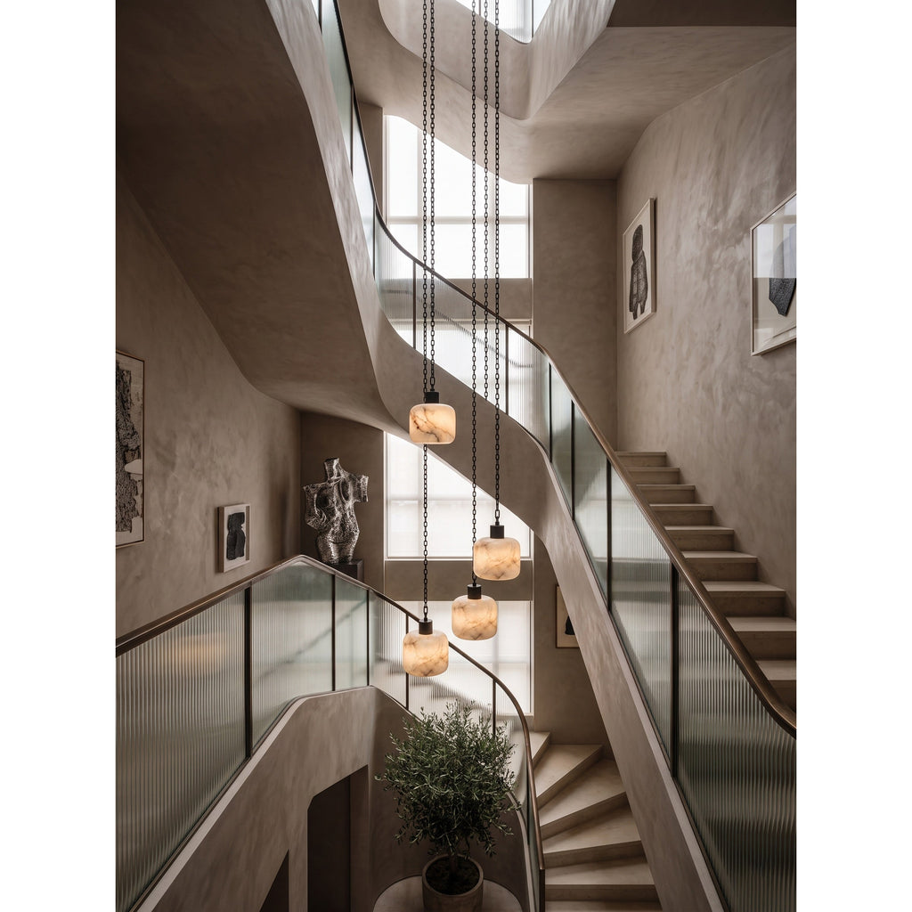 Radilum Column Alabaster Chain Chandelier