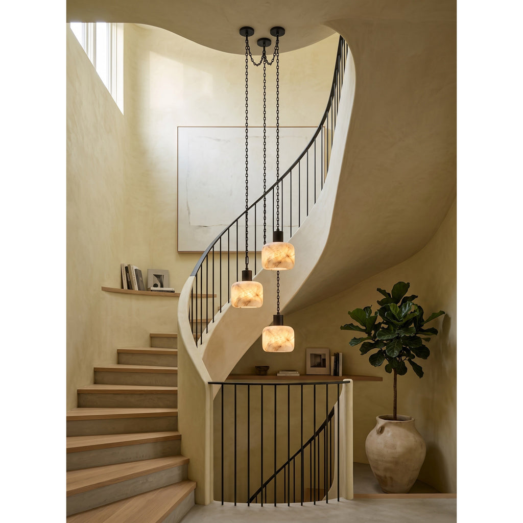 Radilum Column Alabaster Chain Chandelier
