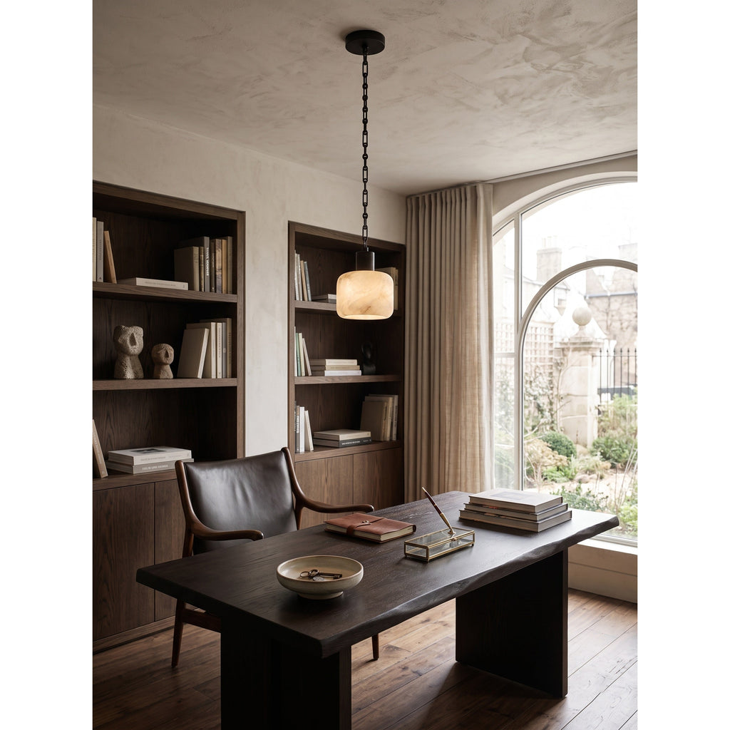 Radilum Column Alabaster Chain Chandelier