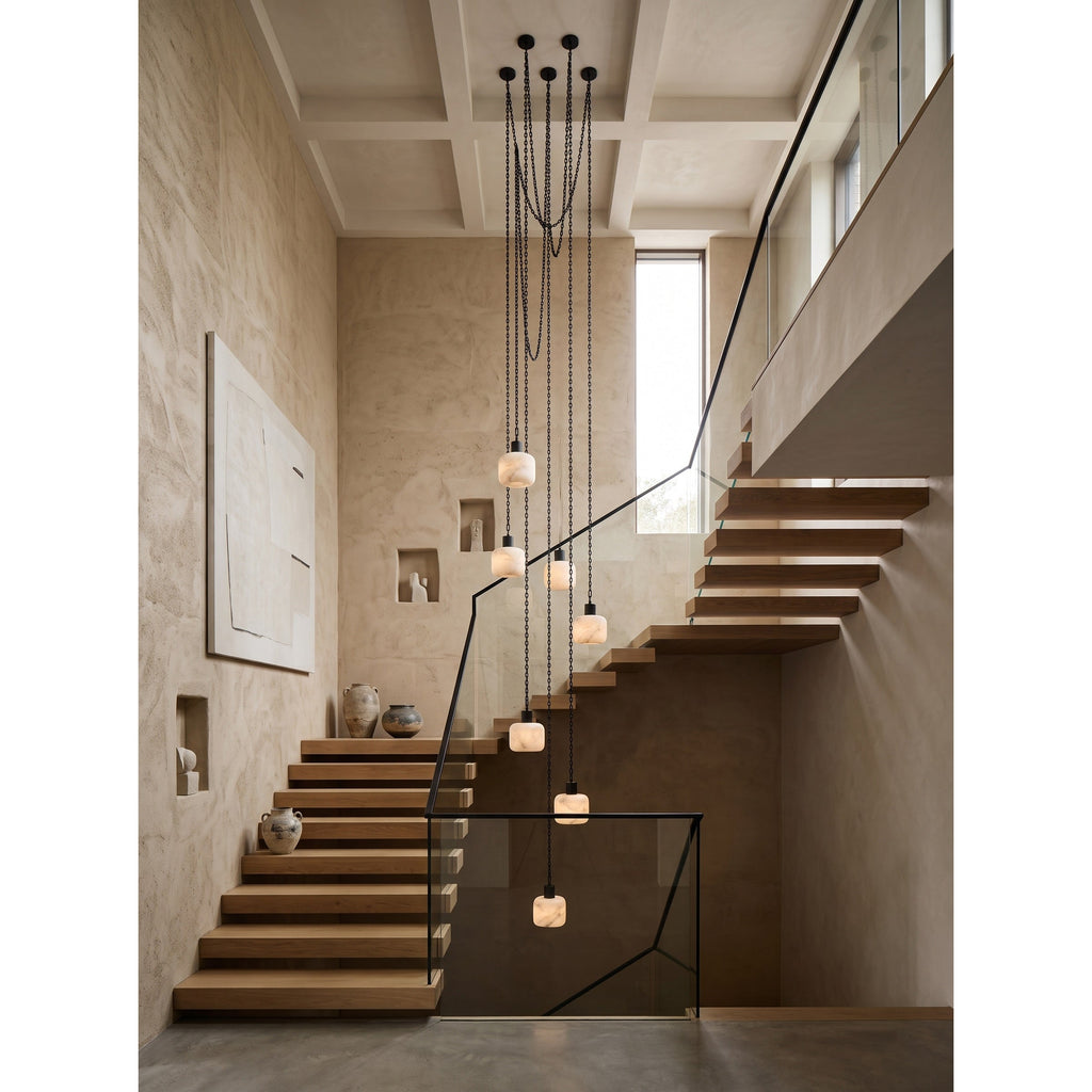 Radilum Column Alabaster Chain Chandelier