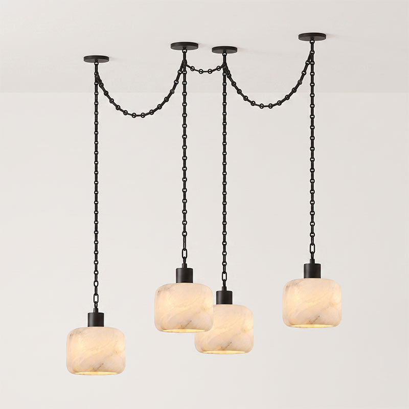 Radilum Column Alabaster Chain Chandelier