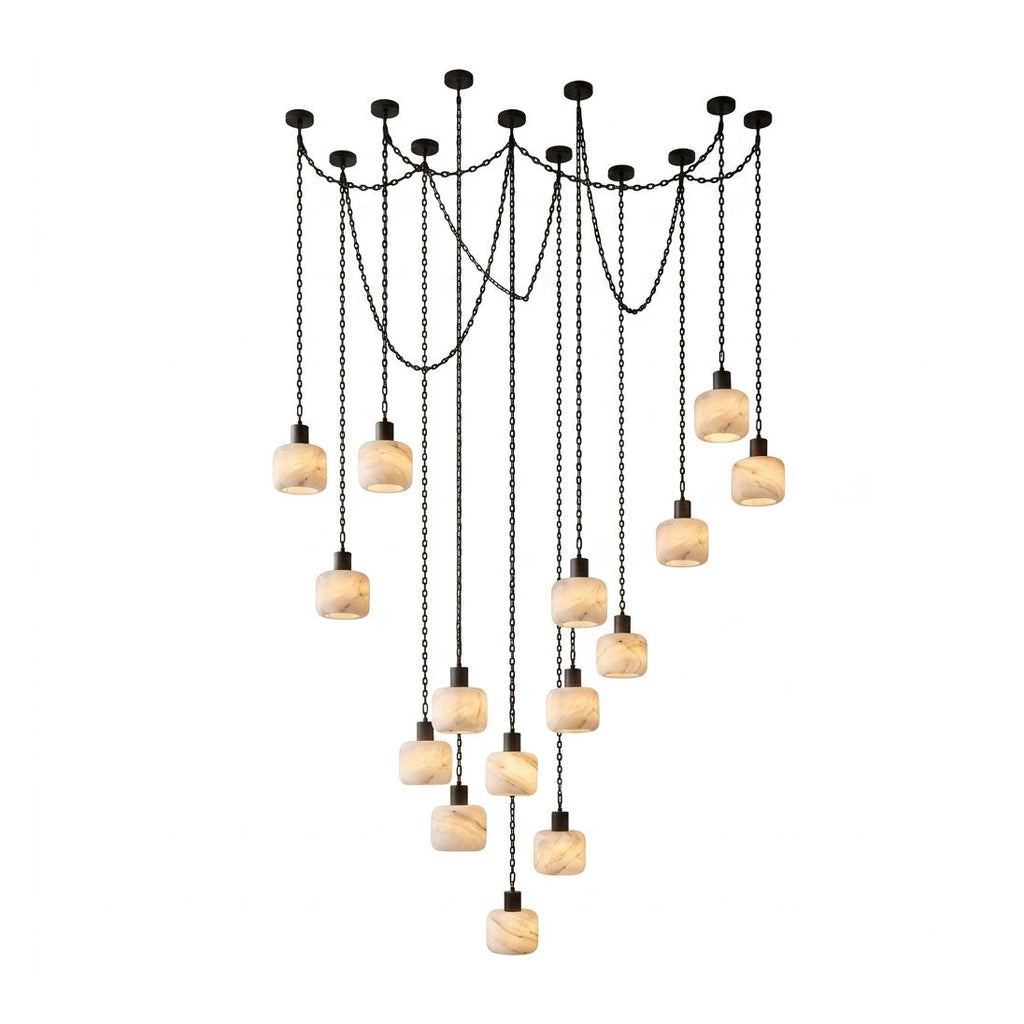 Radilum Column Alabaster Chain Chandelier
