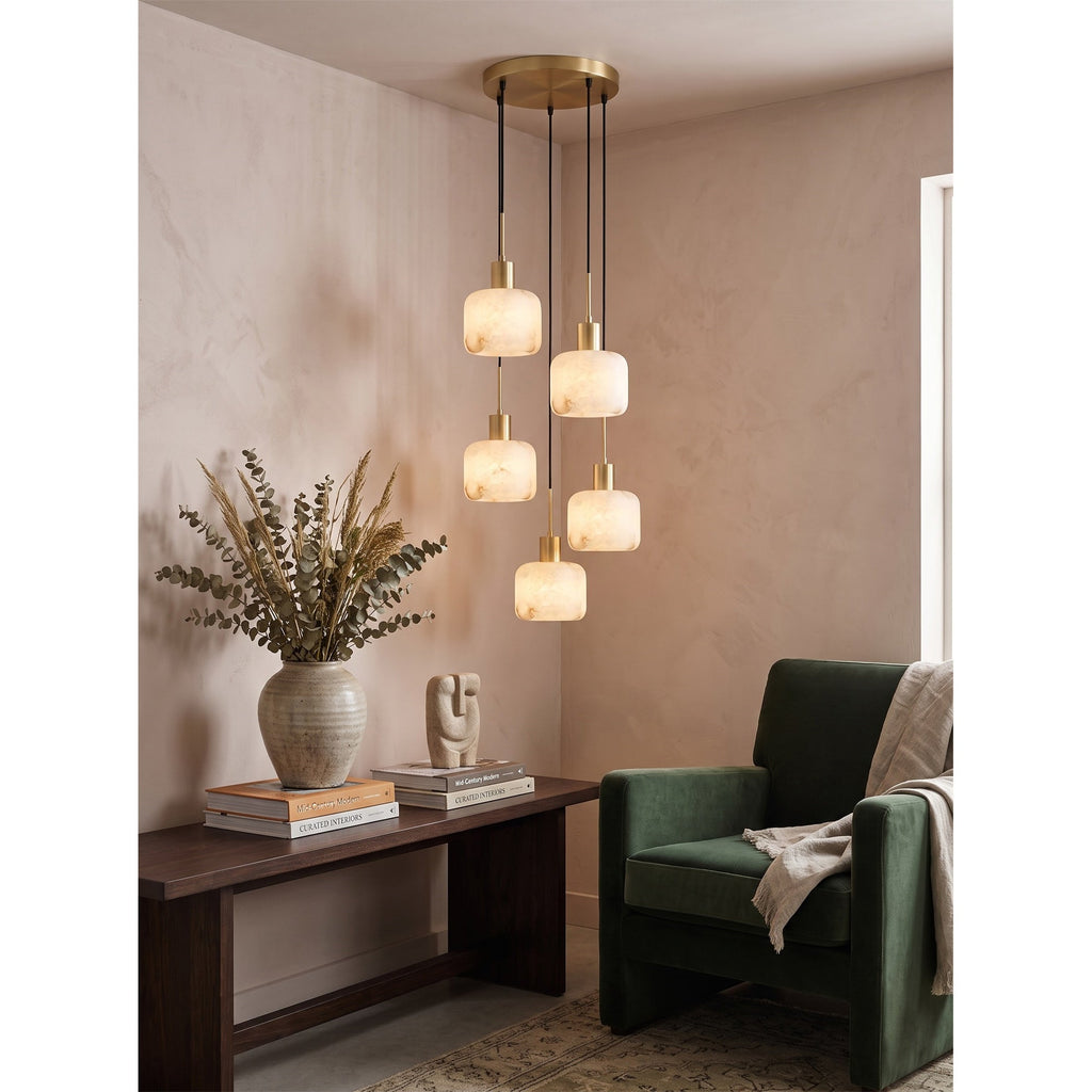 Radilum Natural Square Alabaster Chandelier
