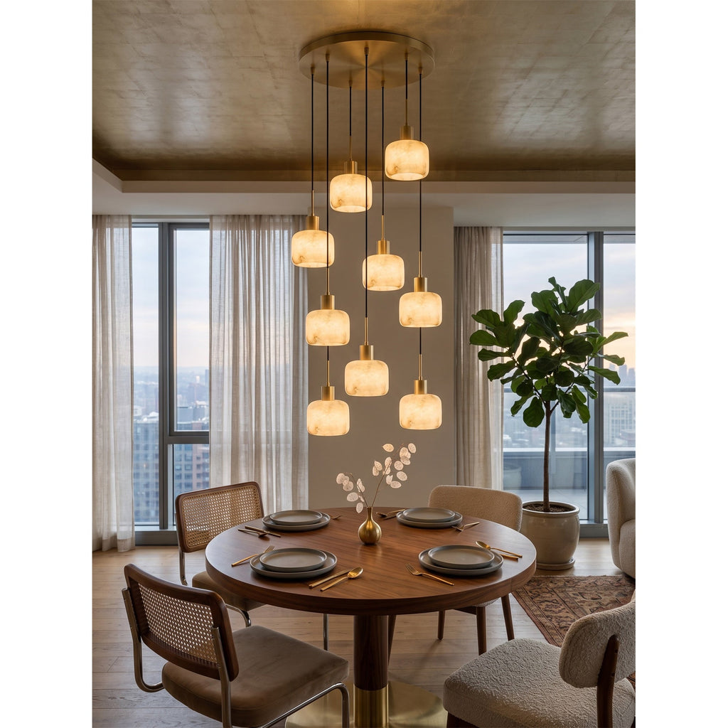 Radilum Natural Square Alabaster Chandelier