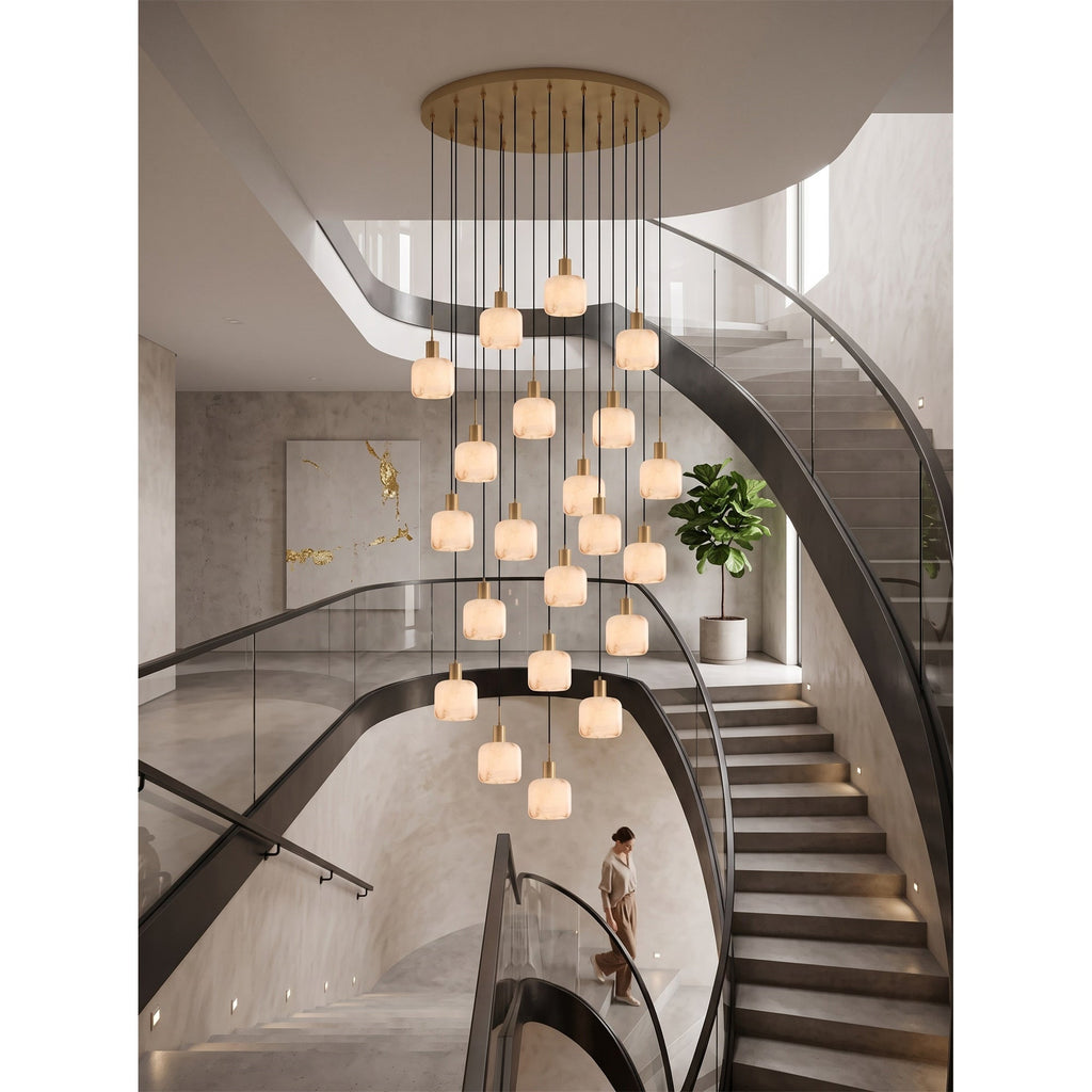 Radilum Natural Square Alabaster Chandelier
