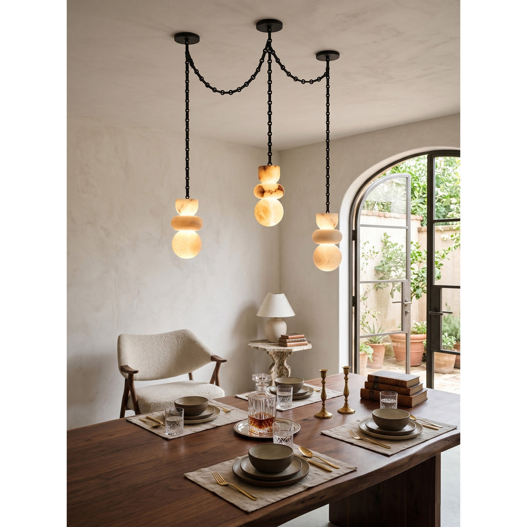 Radilum Orba Chain Alabaster Chandelier