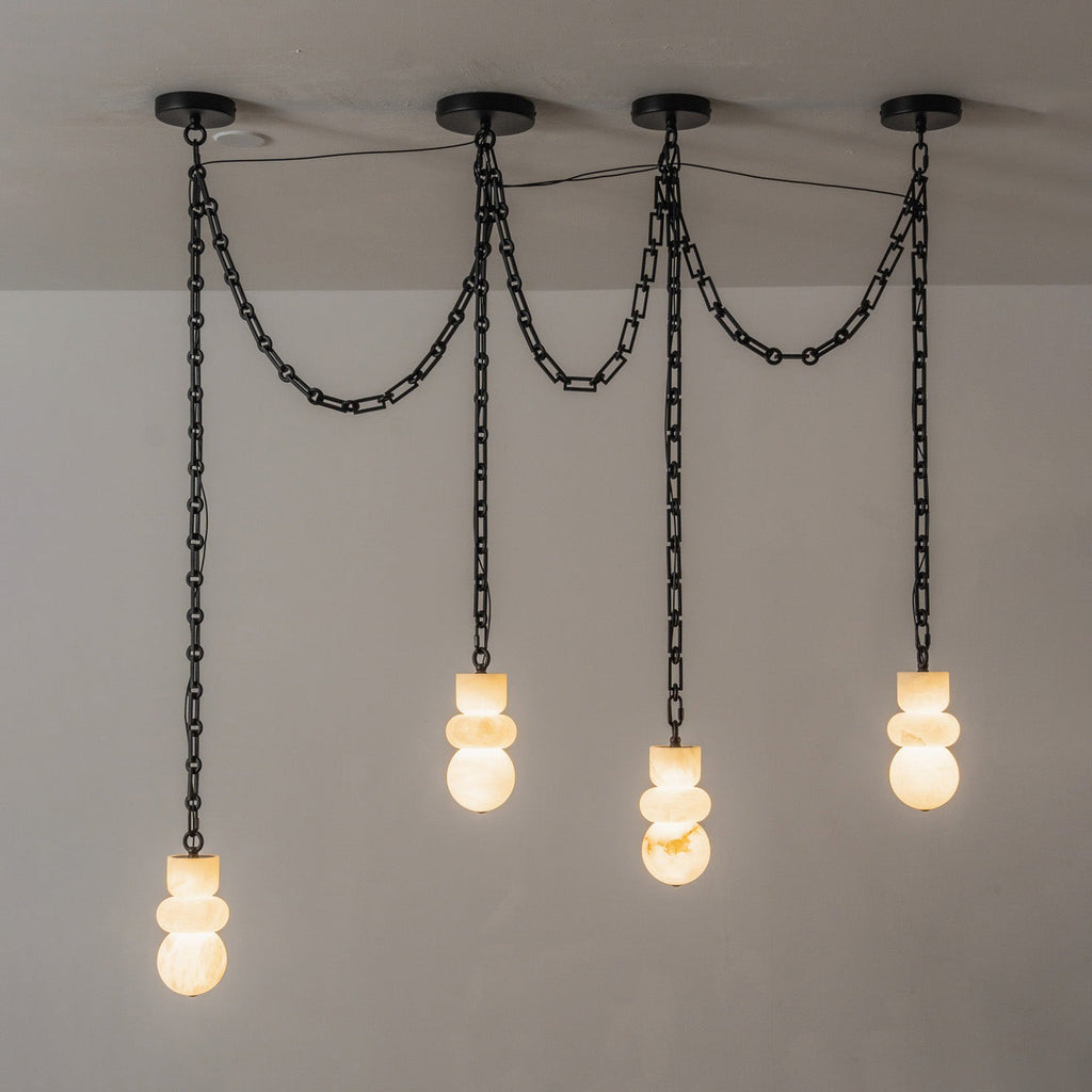 Radilum Orba Chain Alabaster Chandelier