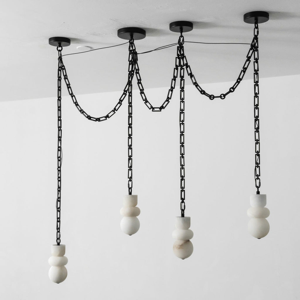 Radilum Orba Chain Alabaster Chandelier
