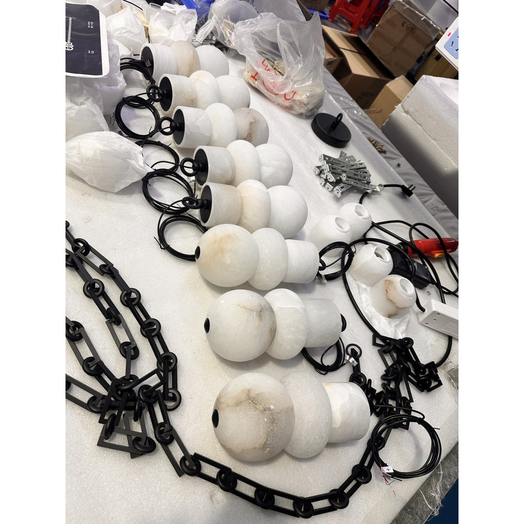 Radilum Orba Chain Alabaster Chandelier