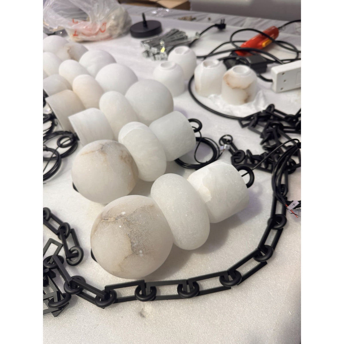 Radilum Orba Chain Alabaster Chandelier