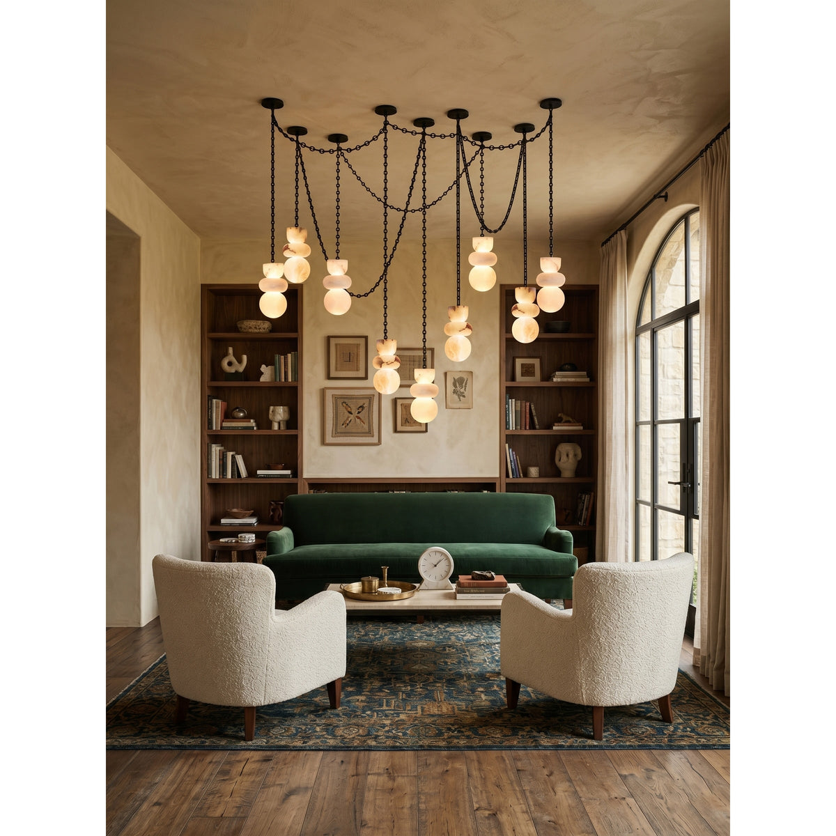 Radilum Orba Chain Alabaster Chandelier