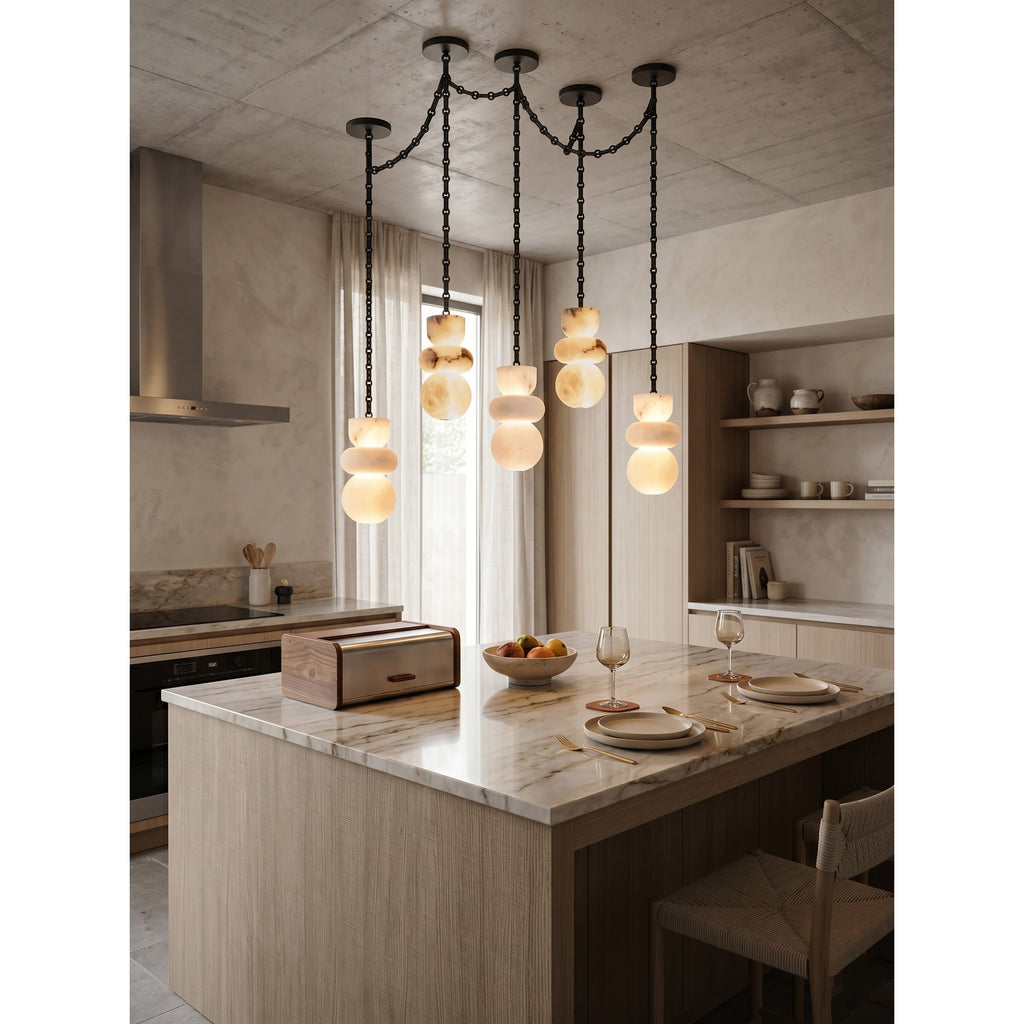Radilum Orba Chain Alabaster Chandelier