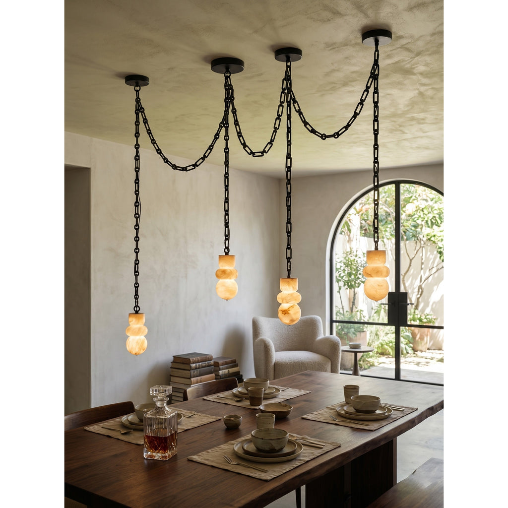 Radilum Orba Chain Alabaster Chandelier