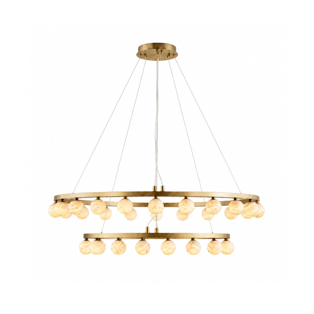 Radilum Orlienne Double Ring Alabaster Chandelier