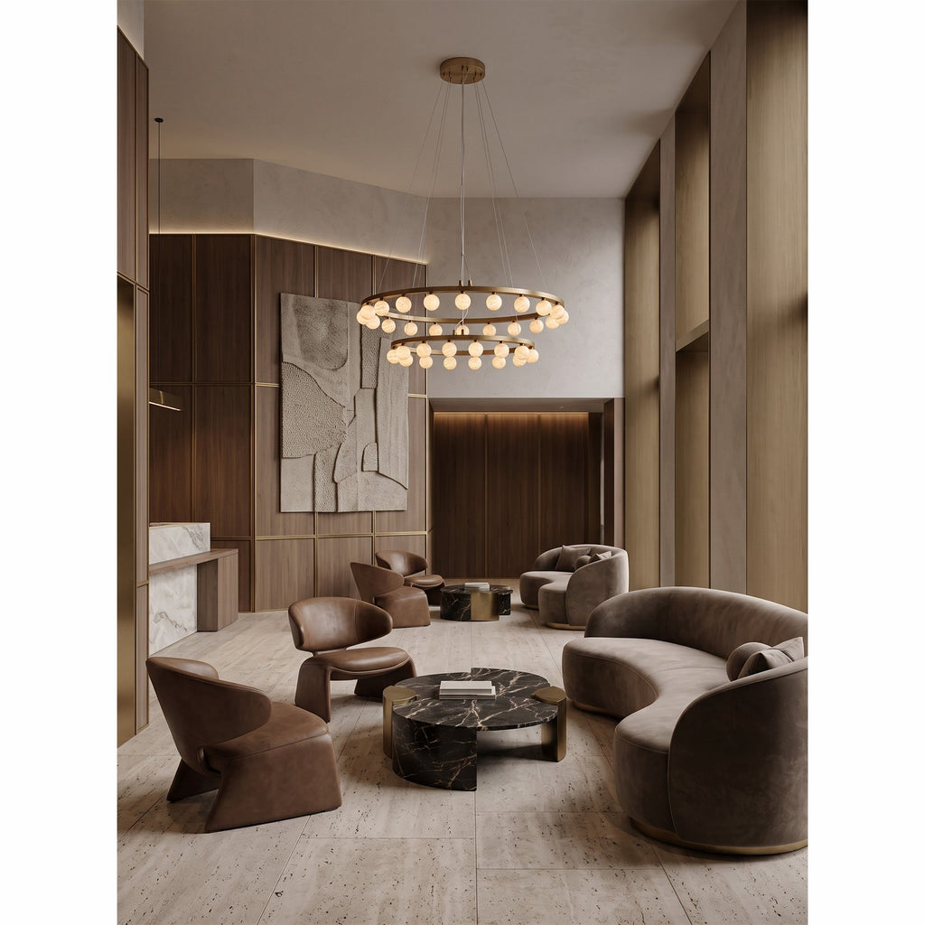 Radilum Orlienne Double Ring Alabaster Chandelier