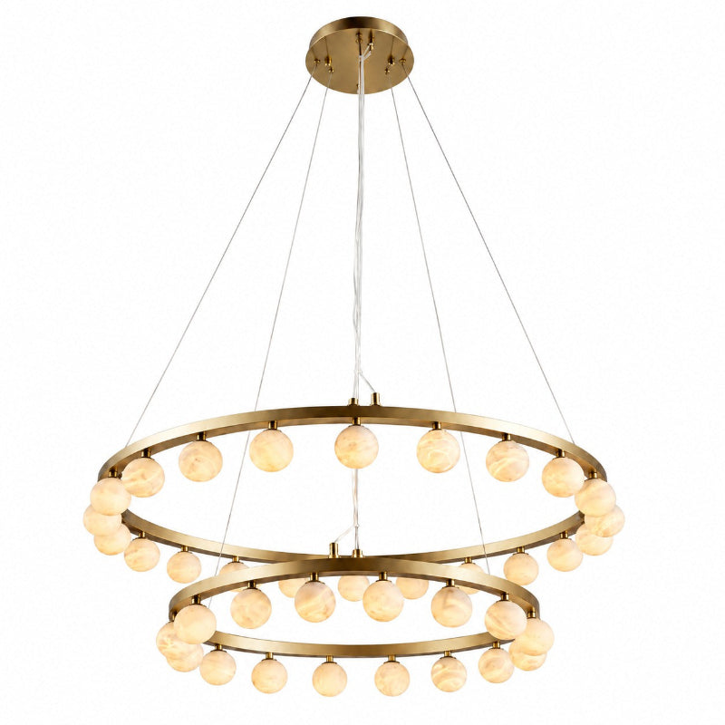 Radilum Orlienne Double Ring Alabaster Chandelier