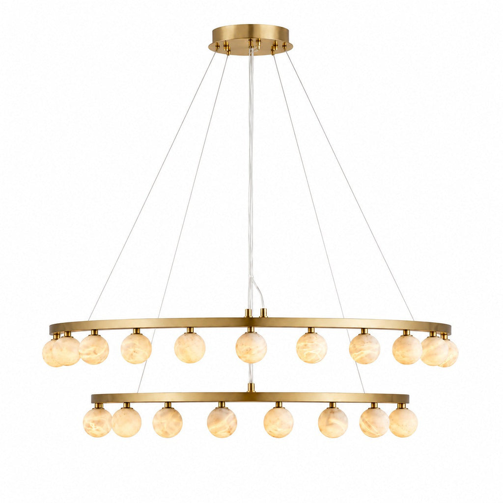 Radilum Orlienne Double Ring Alabaster Chandelier