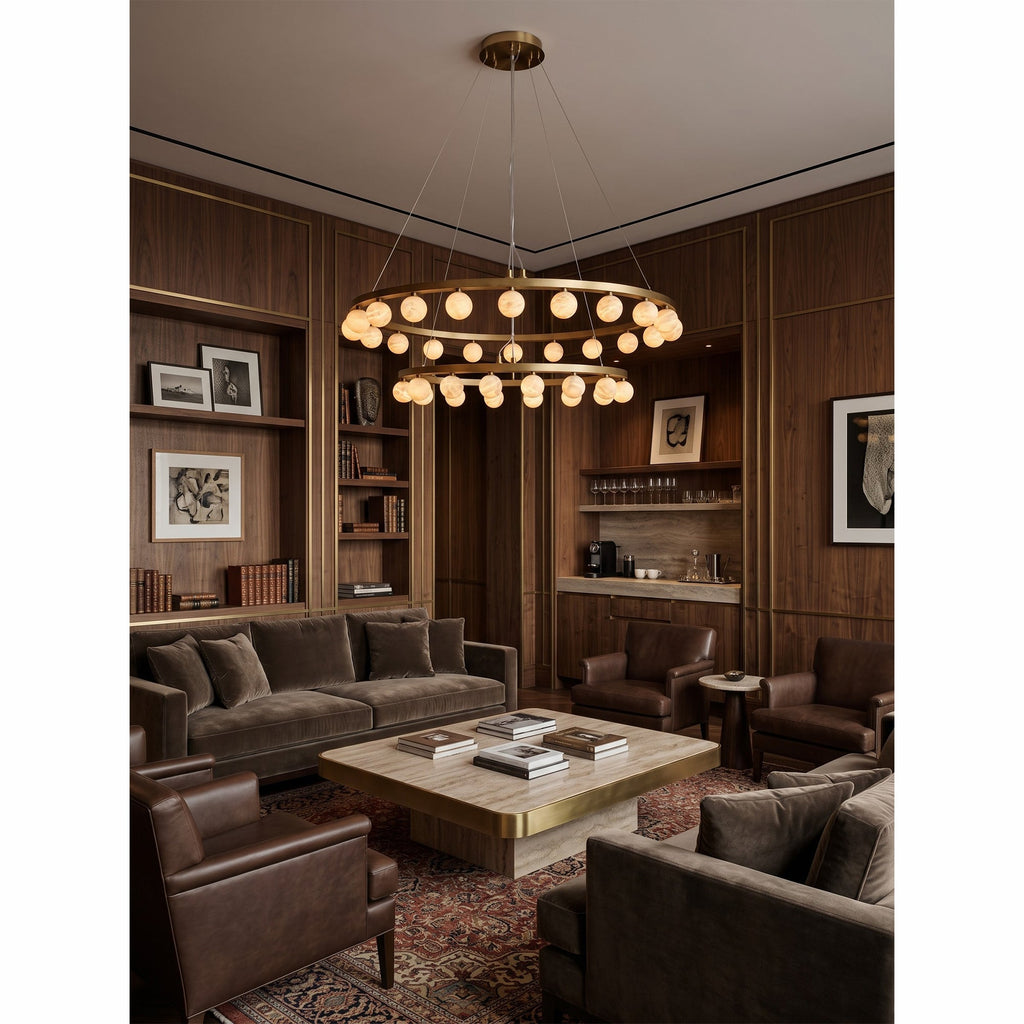 Radilum Orlienne Double Ring Alabaster Chandelier