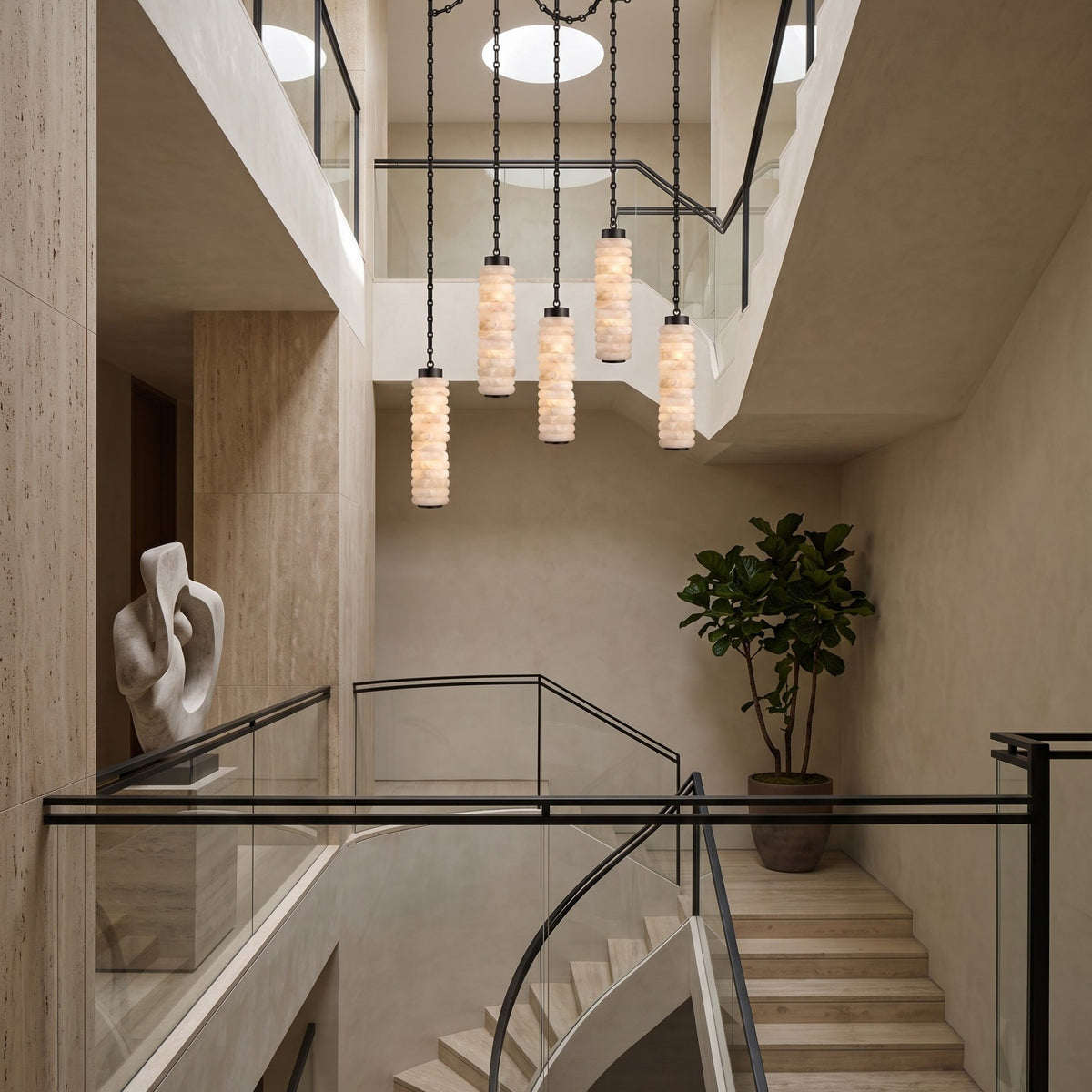 Radilum Payson Chain Alabaster Chandelier