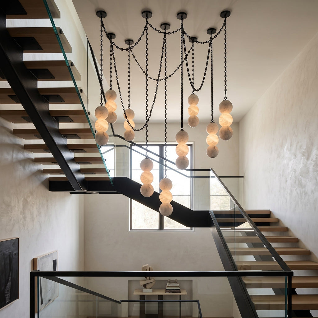 Radilum Pearl Chain Alabaster Chandelier