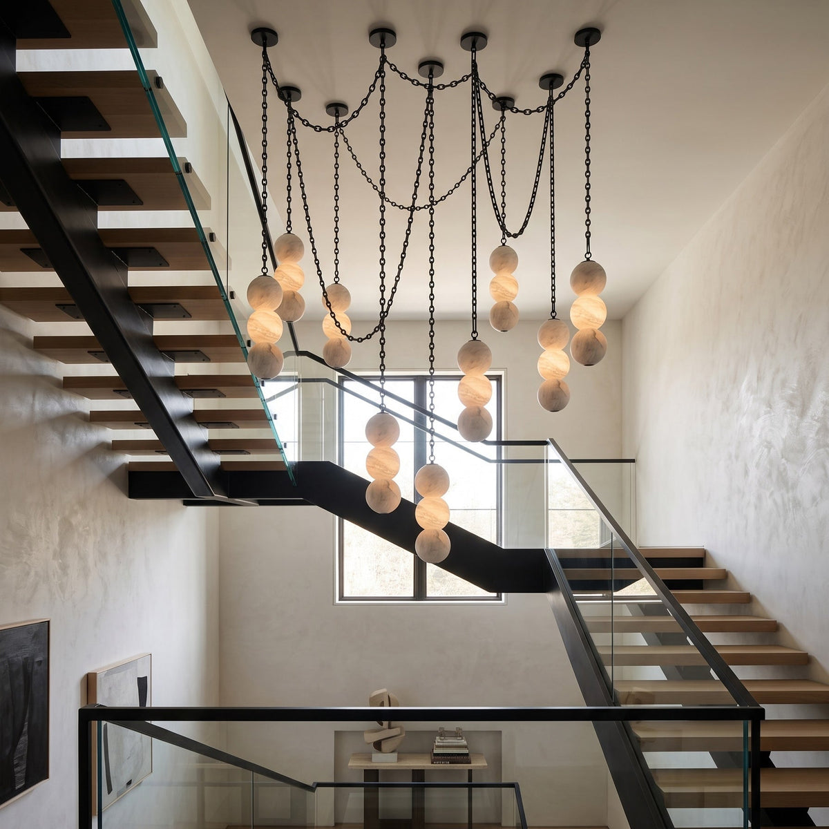 Radilum Pearl Chain Alabaster Chandelier