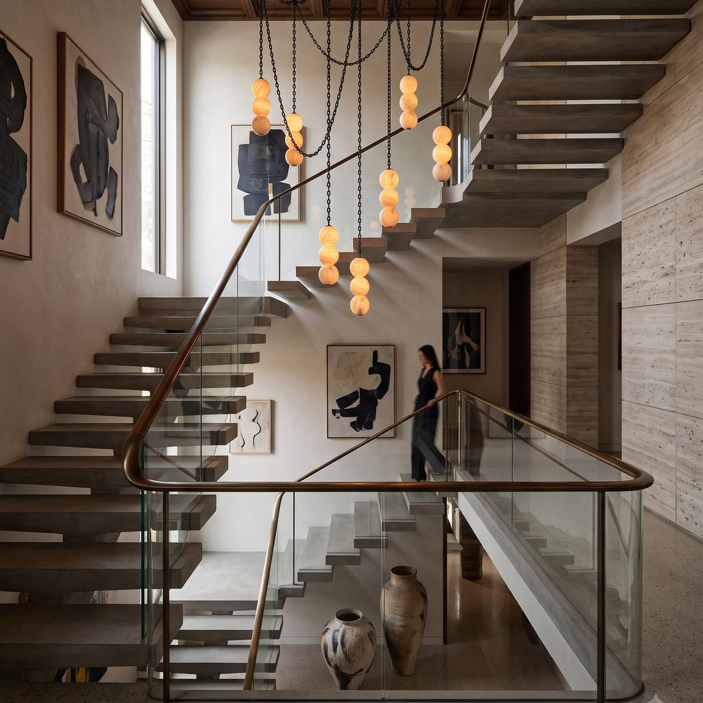 Radilum Pearl Chain Alabaster Chandelier