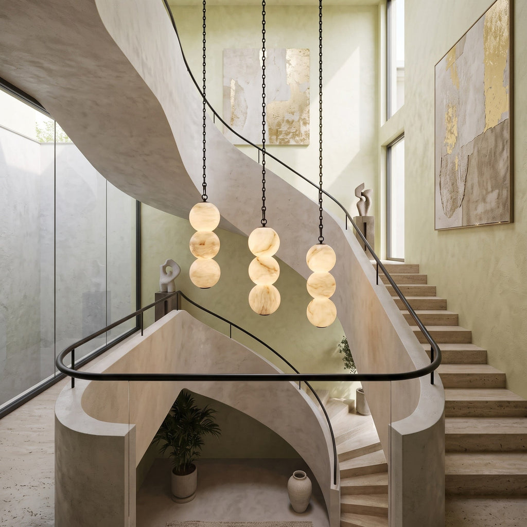 Radilum Pearl Chain Alabaster Chandelier