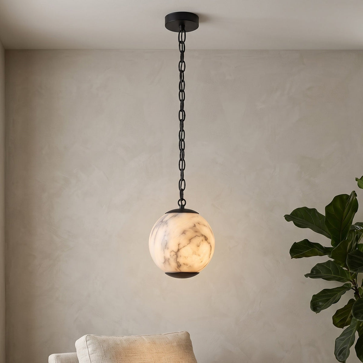 Radilum Pearl Chain Alabaster Chandelier