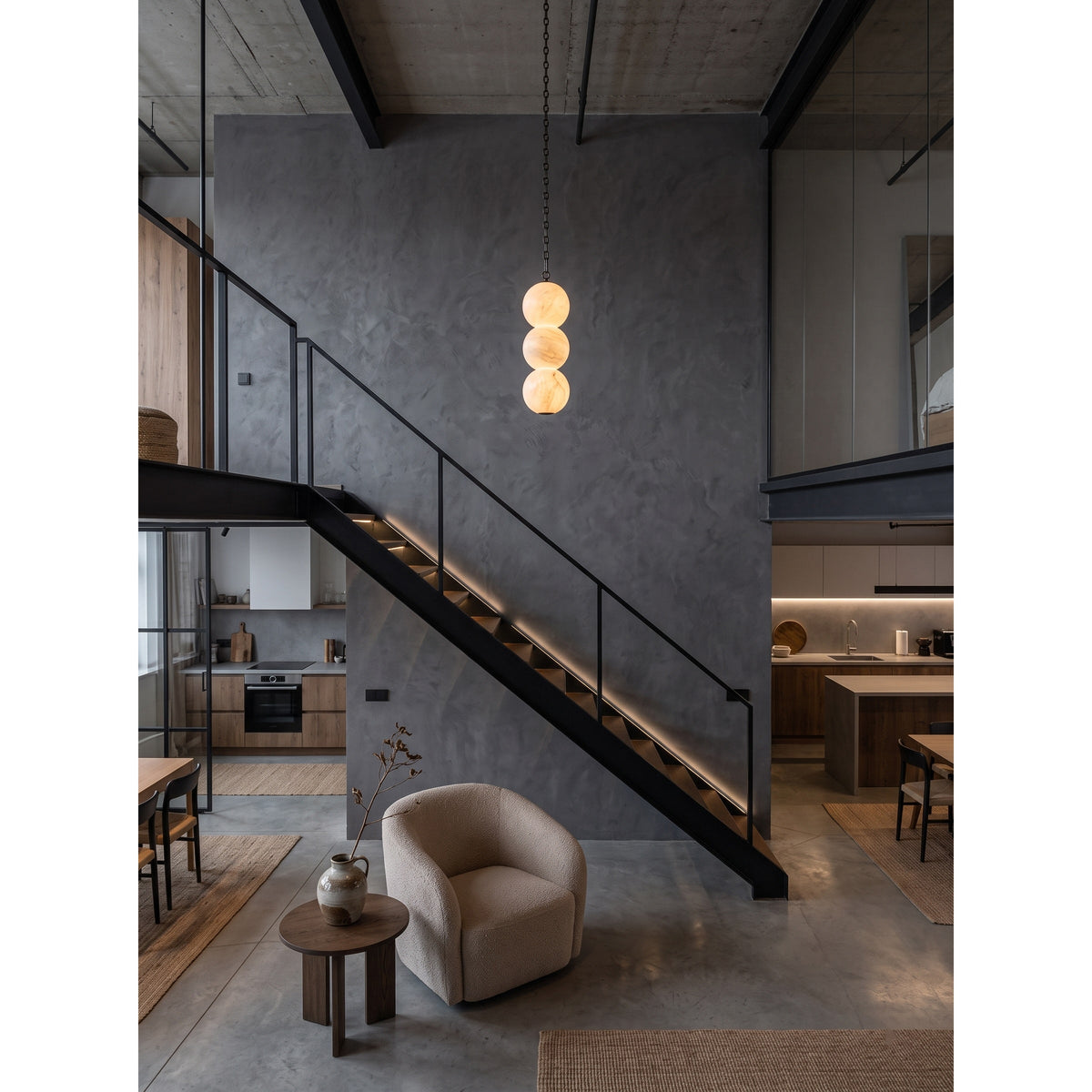 Radilum Pearl Chain Alabaster Chandelier
