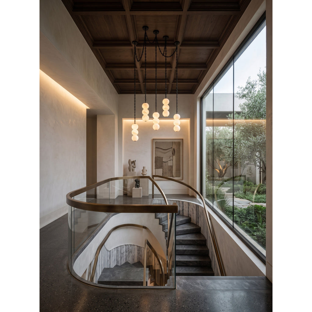 Radilum Pearl Chain Alabaster Chandelier