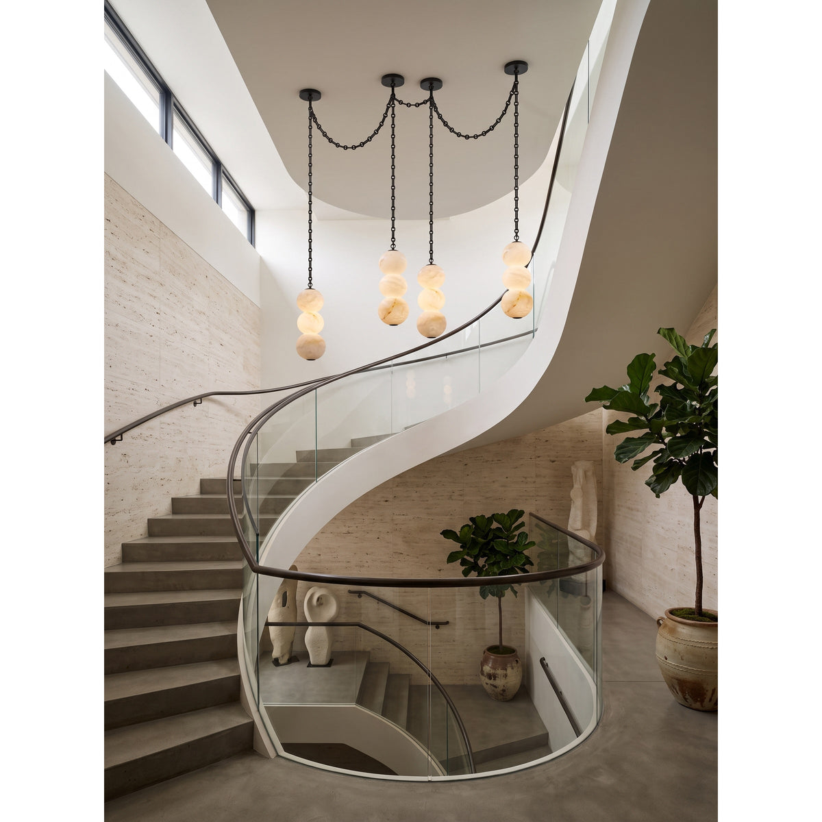 Radilum Pearl Chain Alabaster Chandelier