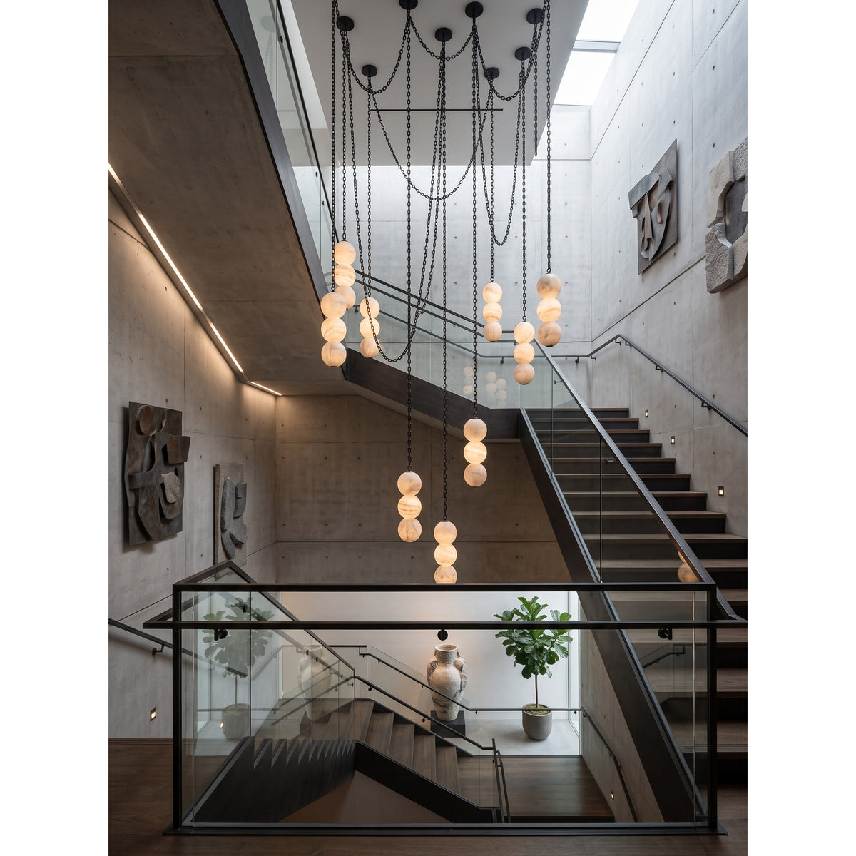Radilum Pearl Chain Alabaster Chandelier
