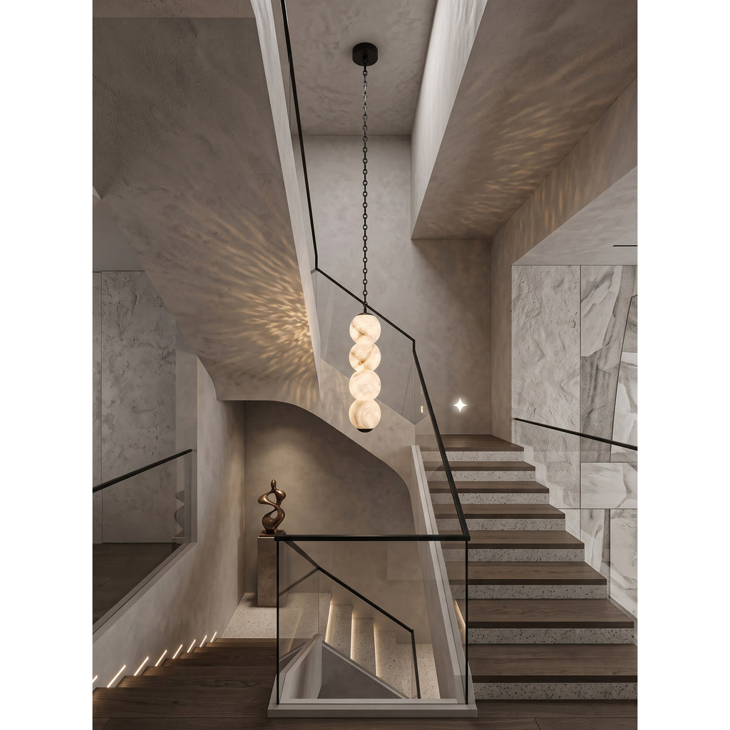 Radilum Pearl Chain Alabaster Chandelier